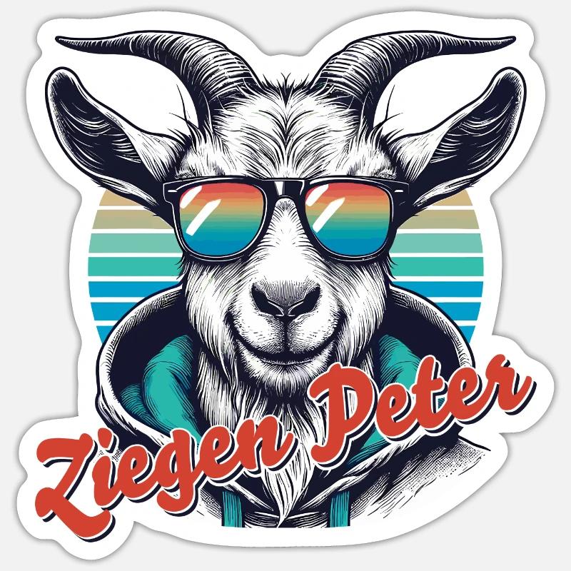 Chèvres Peter - Sticker taille S (10 x 10 cm) - blanc mat