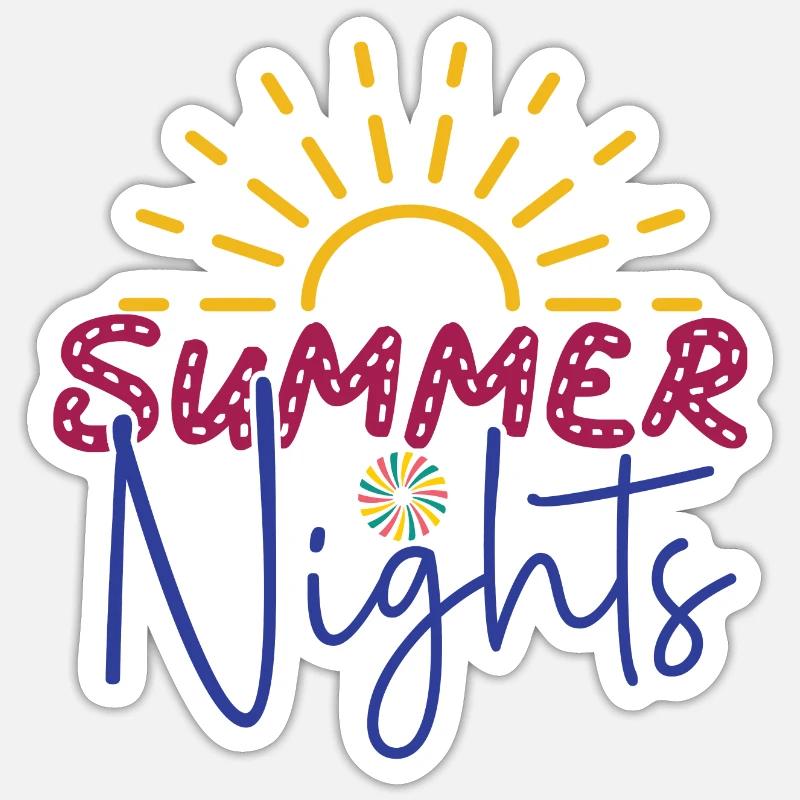 Sommernächte - Sticker Größe S (10 x 10 cm) - Mattweiß