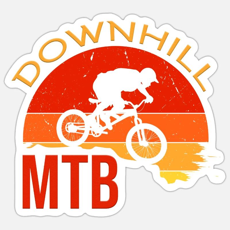 Downhill - Sticker Größe S (10 x 10 cm) - Mattweiß
