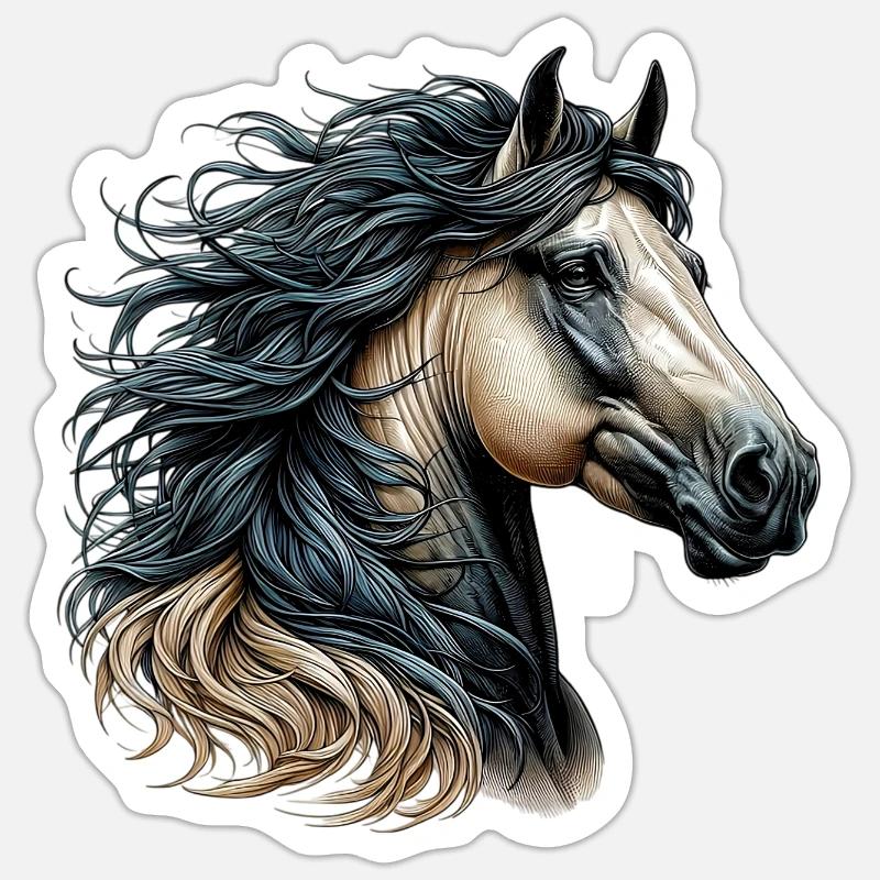 Pferd - Sticker Größe S (10 x 10 cm) - Mattweiß