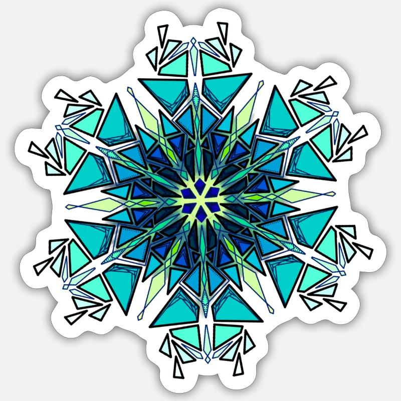 Flocon de neige - Sticker taille S (10 x 10 cm) - blanc mat