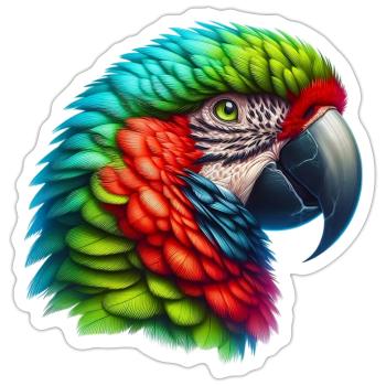 Papagei - Sticker Größe S (10 x 10 cm) - Mattweiß - Vorne