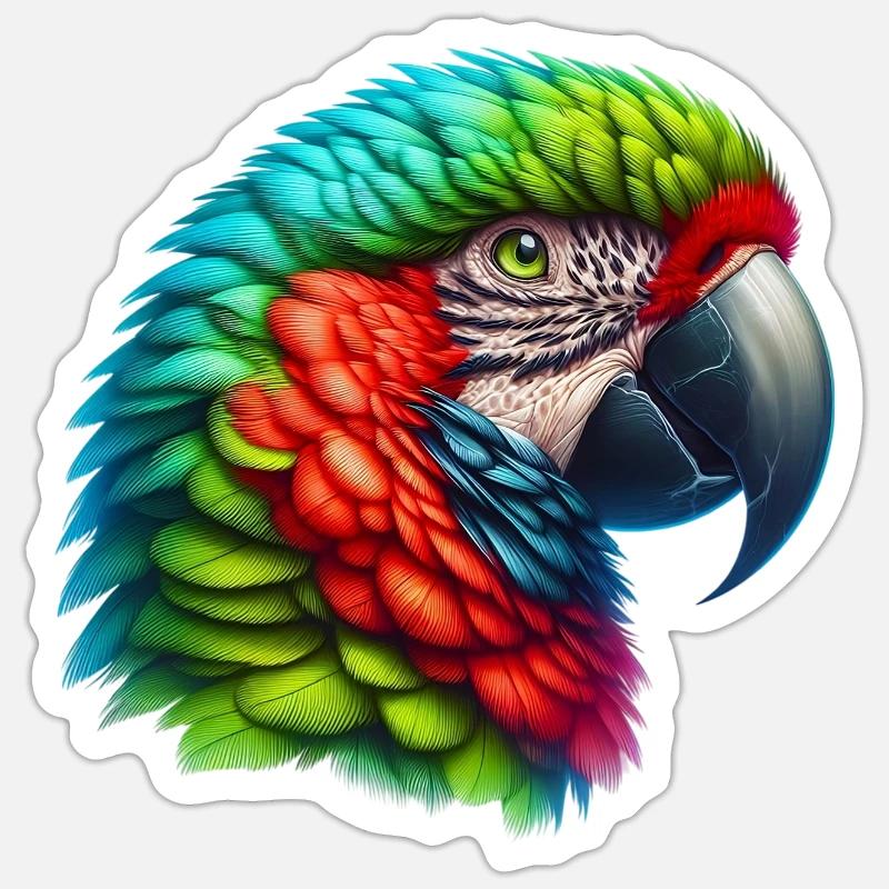 Parrot - Sticker size S (10 x 10 cm) - white matte