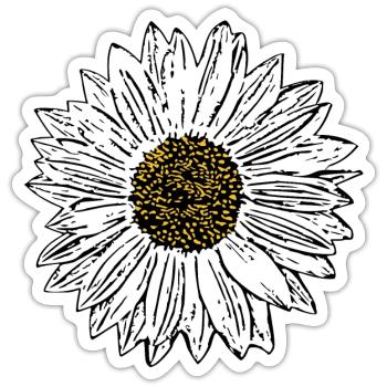 Blume weiß weiße Blumen Geschenk Muttertag Mutter - Sticker Größe S (10 x 10 cm) - Mattweiß - Vorne