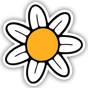 Fleur - Sticker taille S (10 x 10 cm) - blanc mat - Devant