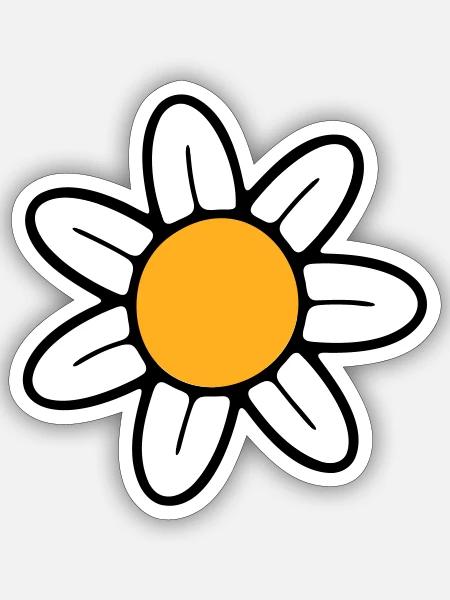 Flower - Sticker size S (10 x 10 cm) - white matte