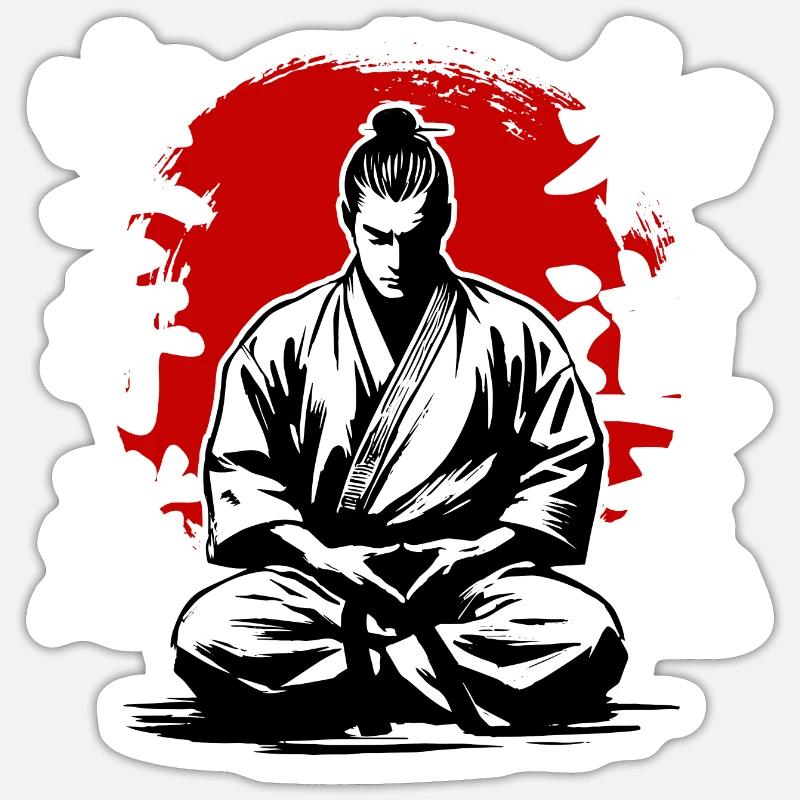 Samurai Wado Ryu Karate Kampfkunststil Sticker Größe S (10 x 10 cm)