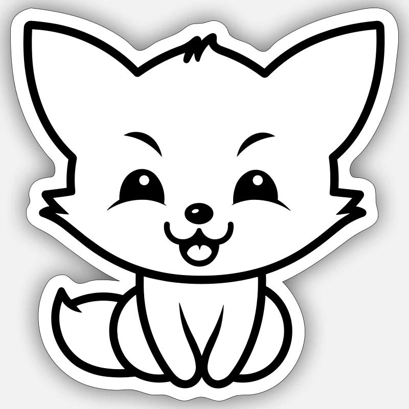 Fuchs - Sticker Größe S (10 x 10 cm) - Mattweiß