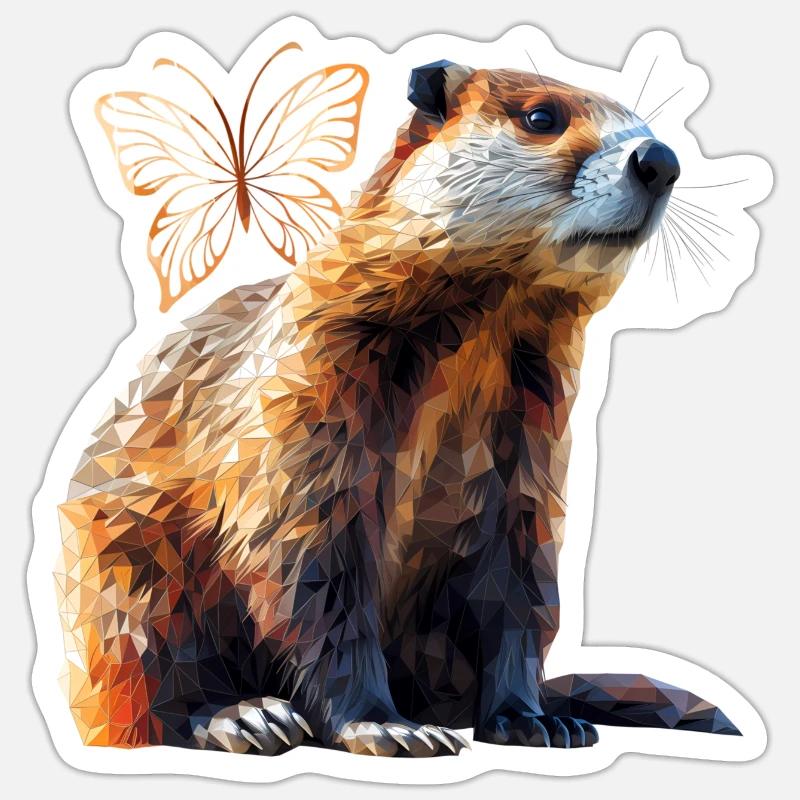 Castor Sticker taille S (10 x 10 cm)