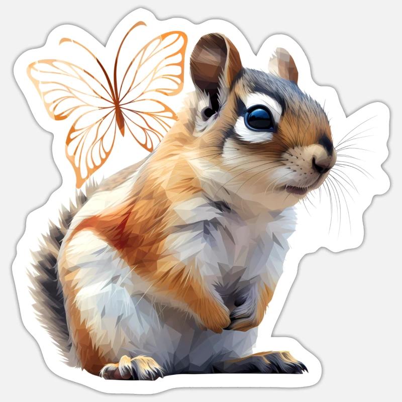 Fliegendes Eichhörnchen Sticker Größe S (10 x 10 cm)