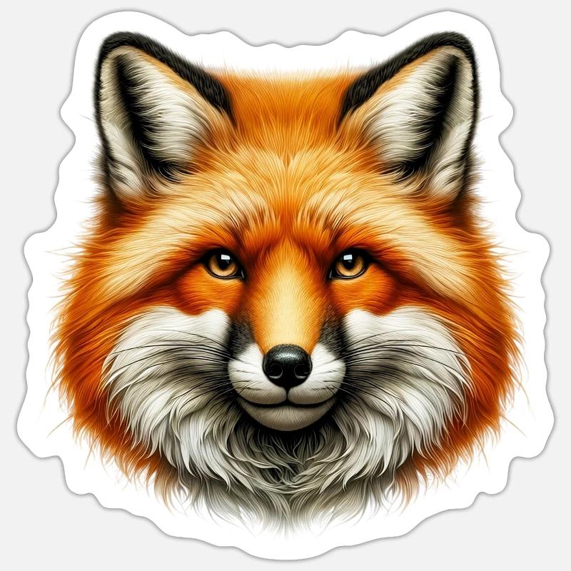 Fuchs - Sticker Größe S (10 x 10 cm) - Mattweiß
