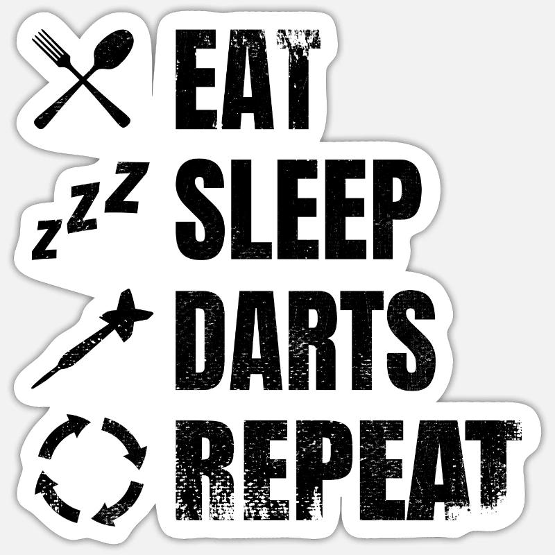 Dart Täglicher Zeitplan - Sticker Größe S (10 x 10 cm) - Mattweiß