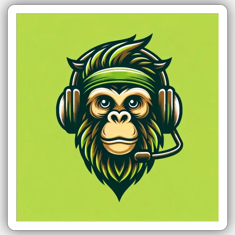 Gaming Monkey Sticker Größe S (10 x 10 cm)