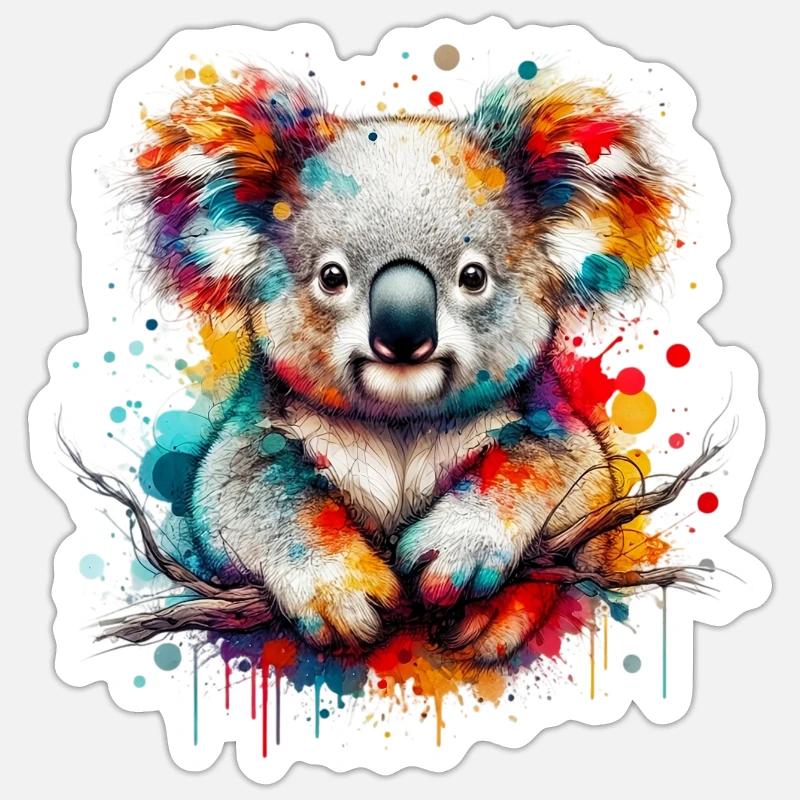 Koala - Sticker taille S (10 x 10 cm) - blanc mat