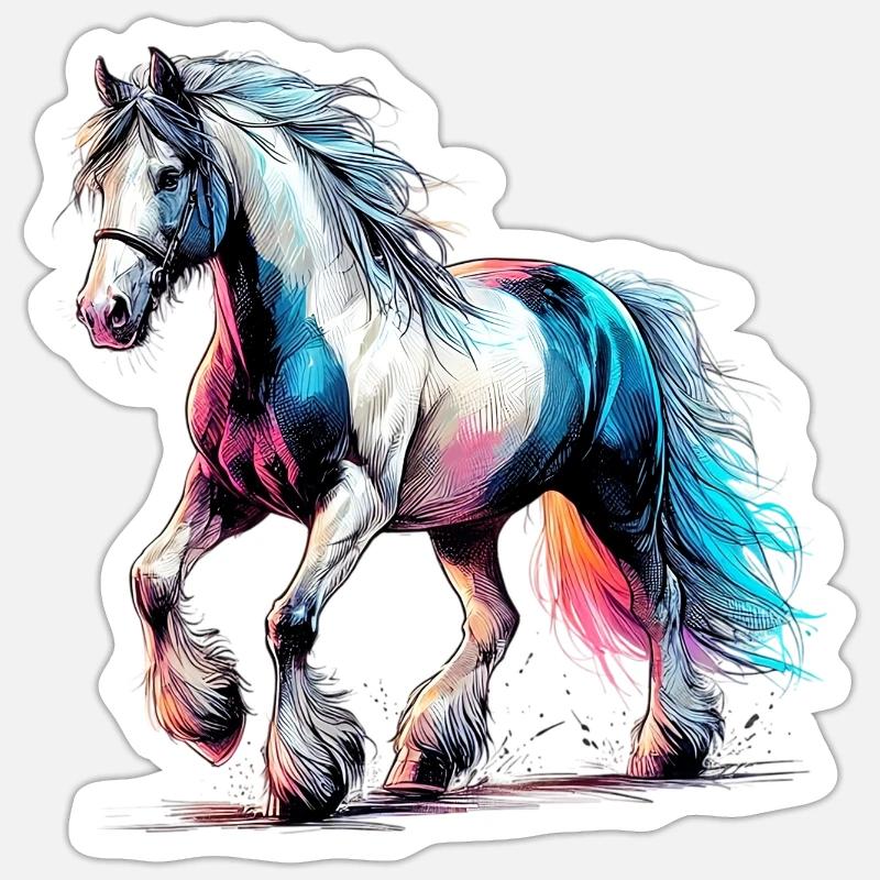 Pferd - Sticker Größe S (10 x 10 cm) - Mattweiß