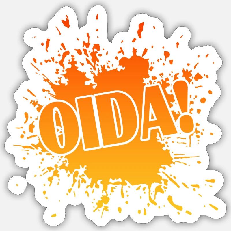 Oida! - Sticker Größe S (10 x 10 cm) - Mattweiß