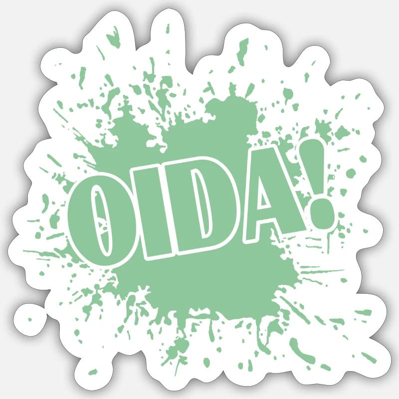 Oida - Sticker Größe S (10 x 10 cm) - Mattweiß