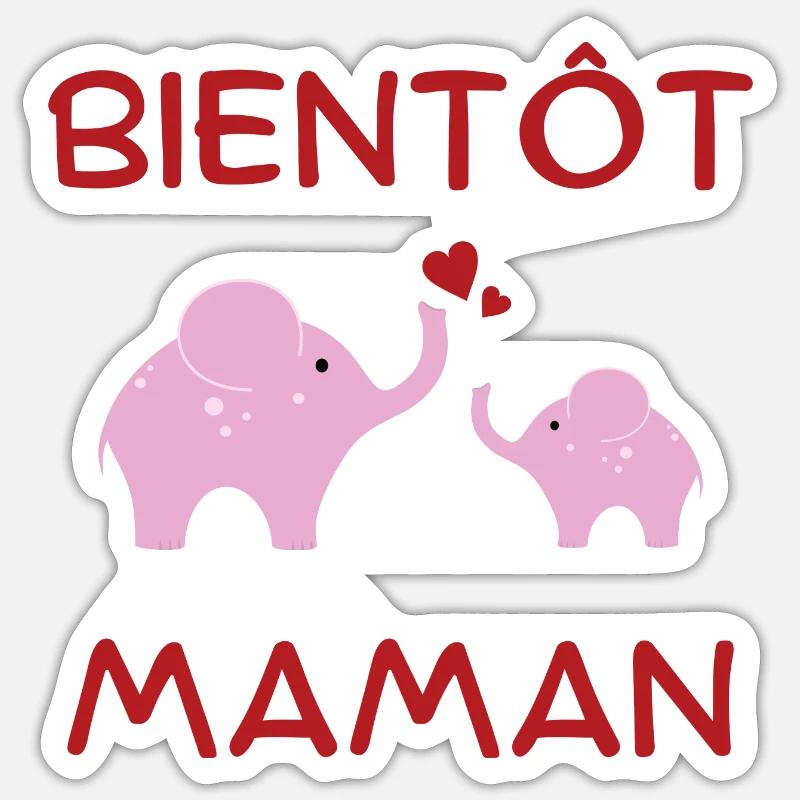 Bientôt maman - Sticker taille S (10 x 10 cm) - blanc mat