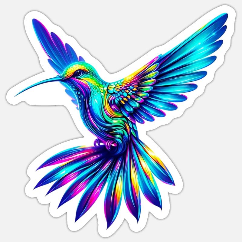 Kolibri - Sticker Größe S (10 x 10 cm) - Mattweiß