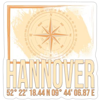 Hannover Koordinaten - Sticker Größe S (10 x 10 cm) - Mattweiß - Vorne