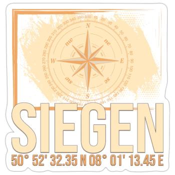 Siegen Koordinaten - Sticker Größe S (10 x 10 cm) - Mattweiß - Vorne