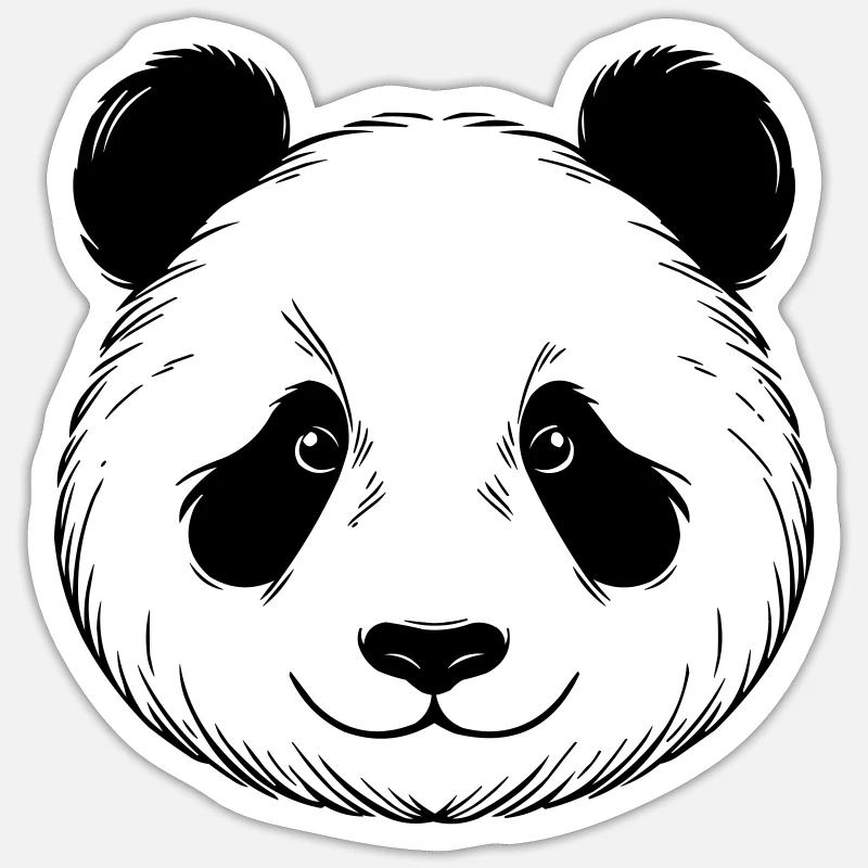 Panda - Sticker taille S (10 x 10 cm) - blanc mat