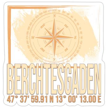 Berchtesgaden Koordinaten - Sticker Größe S (10 x 10 cm) - Mattweiß - Vorne
