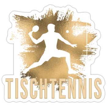 Tischtennis - Sticker Größe S (10 x 10 cm) - Mattweiß - Vorne