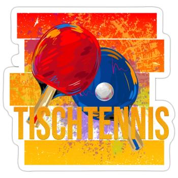 Tischtennis - Sticker Größe S (10 x 10 cm) - Mattweiß - Vorne