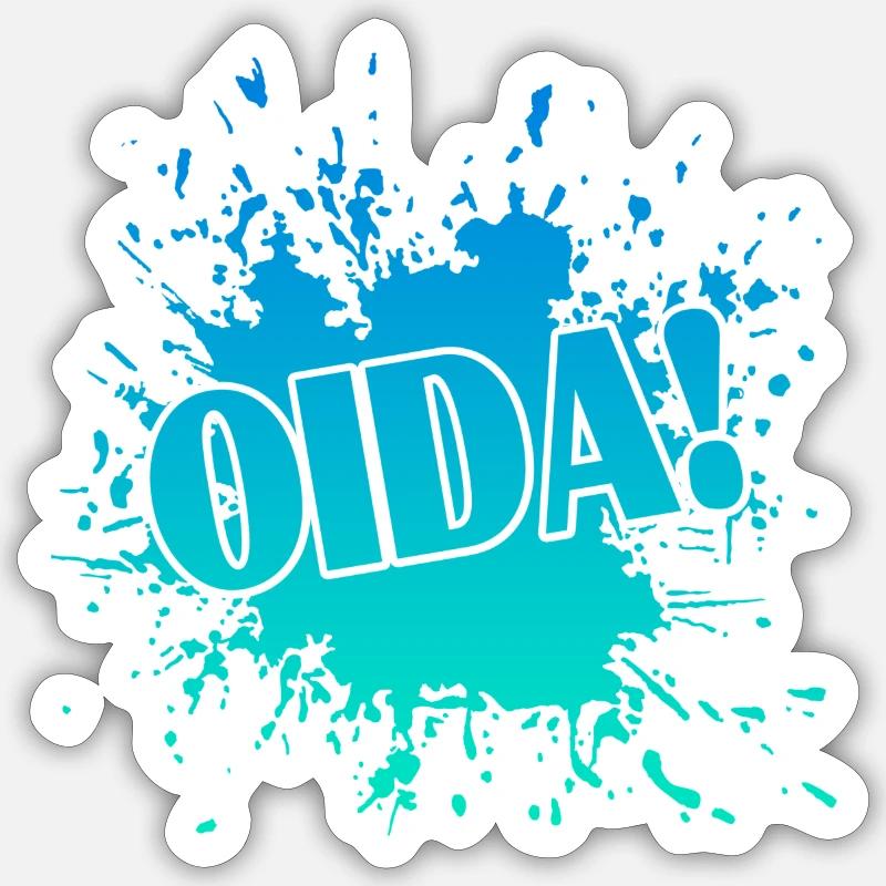 Oida! - Sticker Größe S (10 x 10 cm) - Mattweiß
