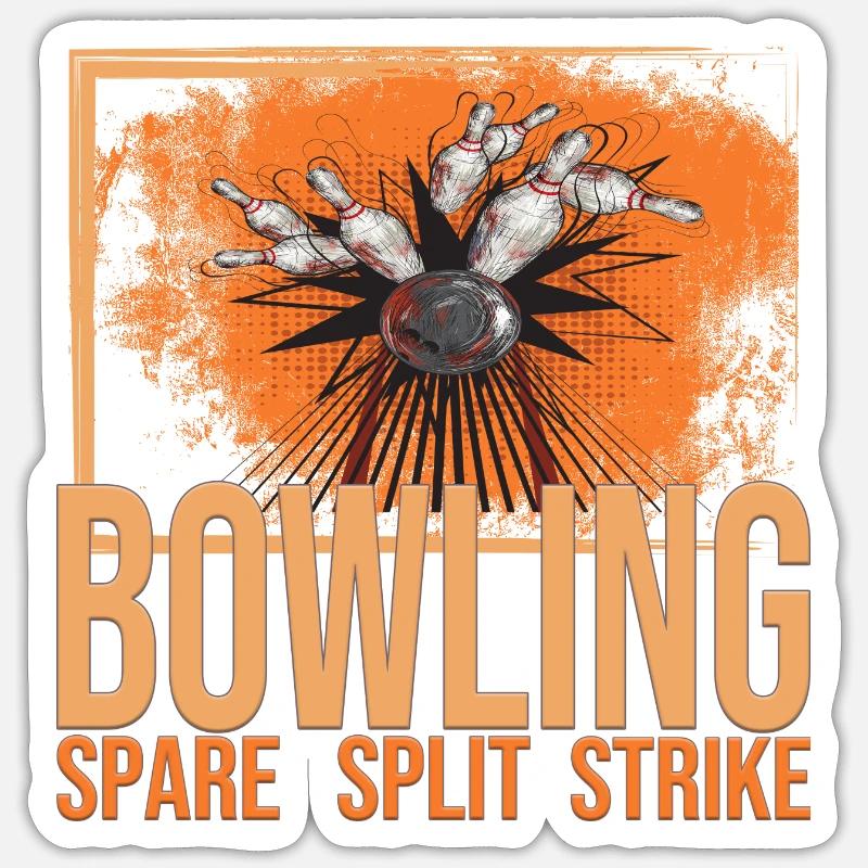 Bowling - Spare - Split - Strike Sticker Größe S (10 x 10 cm)