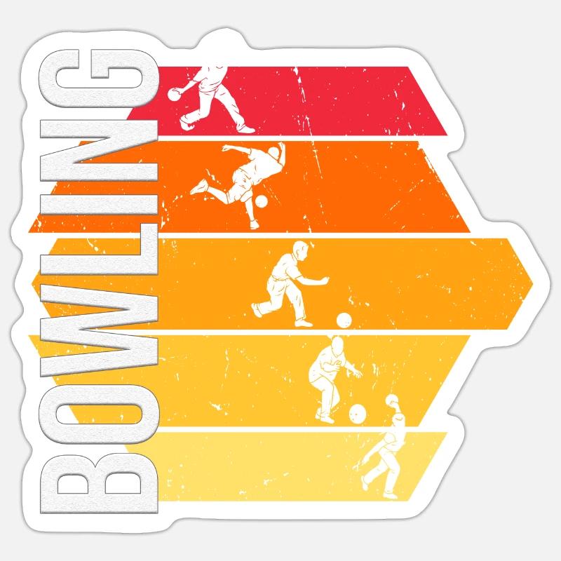 Bowling - Sticker Größe S (10 x 10 cm) - Mattweiß