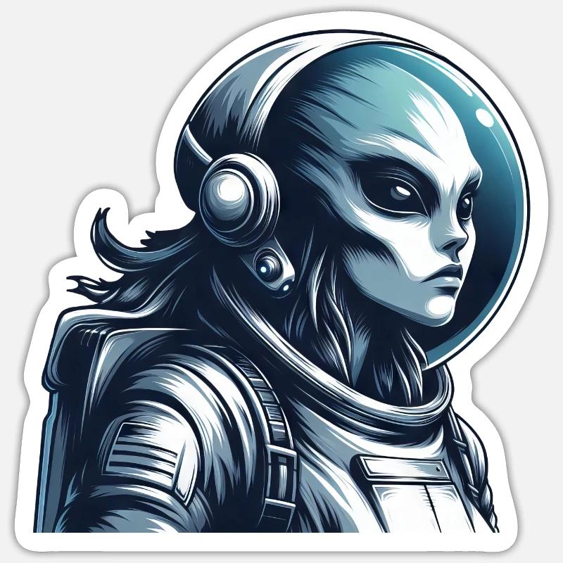 Alien Astronaut Space Exploration Sticker size S (10 x 10 cm)