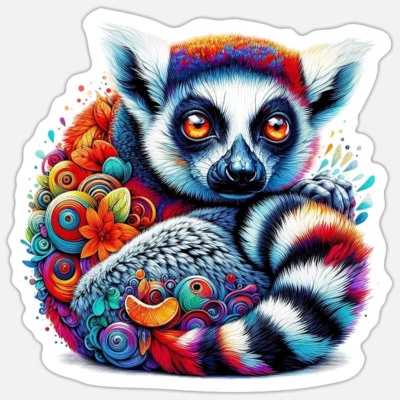Lemur - Sticker size S (10 x 10 cm) - white matte