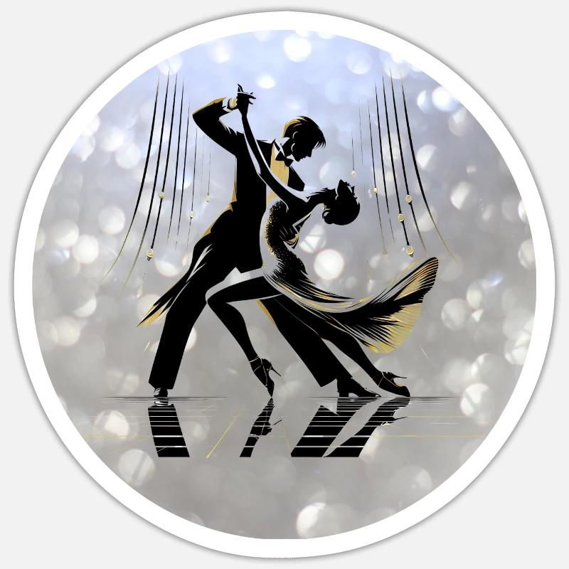 Soirée bal avec danseurs de tango Sticker taille S (10 x 10 cm)