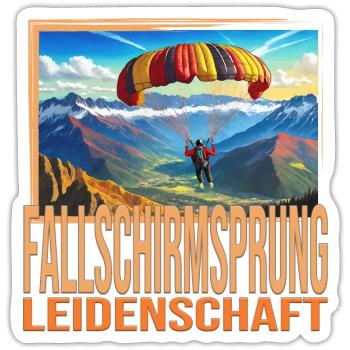 Fallschirmsprung Leidenschaft - Sticker Größe S (10 x 10 cm) - Mattweiß - Vorne