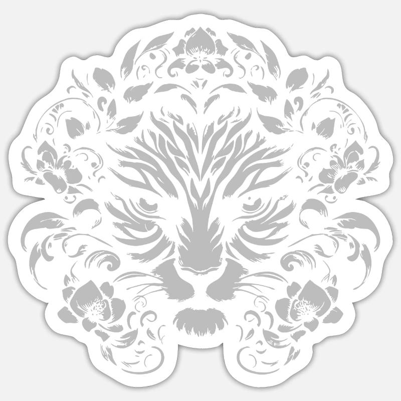 Tree Face Ornament - Sticker size S (10 x 10 cm) - white matte