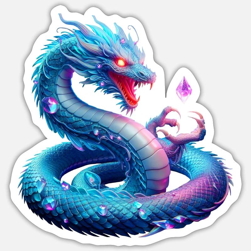 Dragon (03) - Sticker taille S (10 x 10 cm) - blanc mat