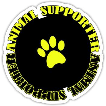 animal supporter - Sticker Größe S (10 x 10 cm) - Mattweiß - Vorne