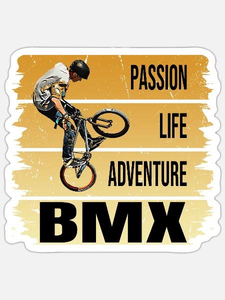 Passion - Life - Adventure - BMX - Sticker Größe S (10 x 10 cm) - Mattweiß