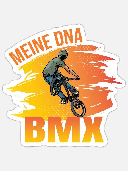 Meine DNA - BMX - Sticker Größe S (10 x 10 cm) - Mattweiß