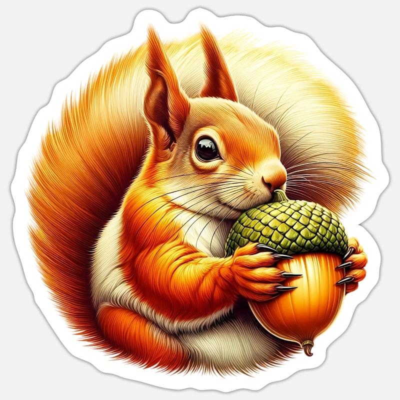Écureuil - Sticker taille S (10 x 10 cm) - blanc mat