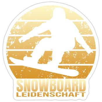 Snowboard Leidenschaft - Sticker Größe S (10 x 10 cm) - Mattweiß - Vorne