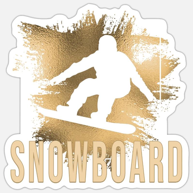 Snowboard - Sticker Größe S (10 x 10 cm) - Mattweiß
