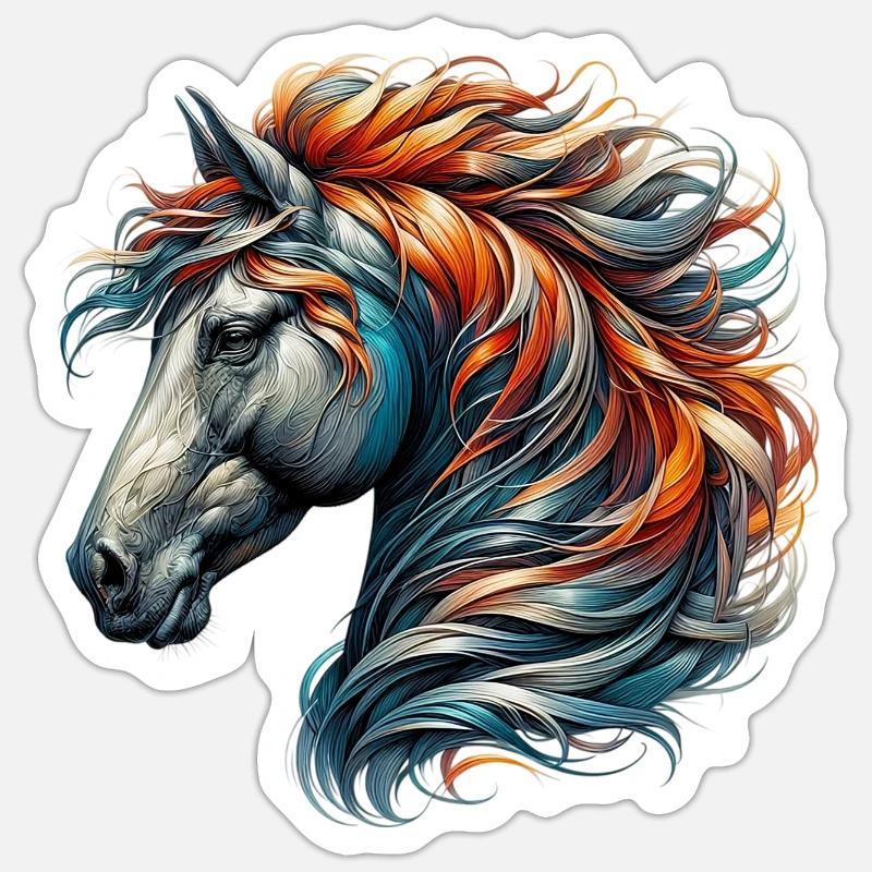 Pferd - Sticker Größe S (10 x 10 cm) - Mattweiß