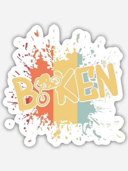 biken bike downhill - Sticker Größe S (10 x 10 cm) - Mattweiß