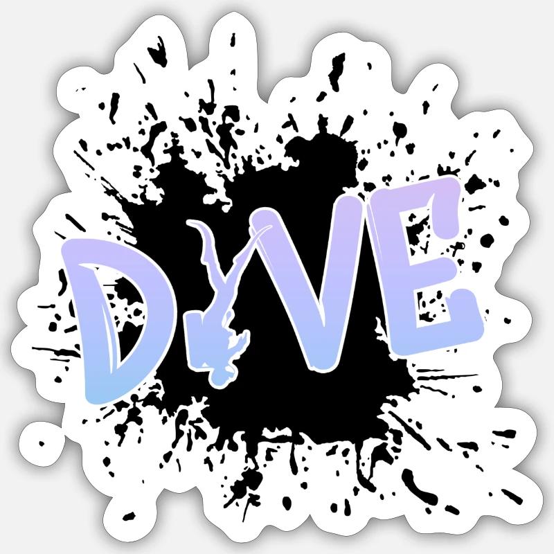 dive - Sticker Größe S (10 x 10 cm) - Mattweiß