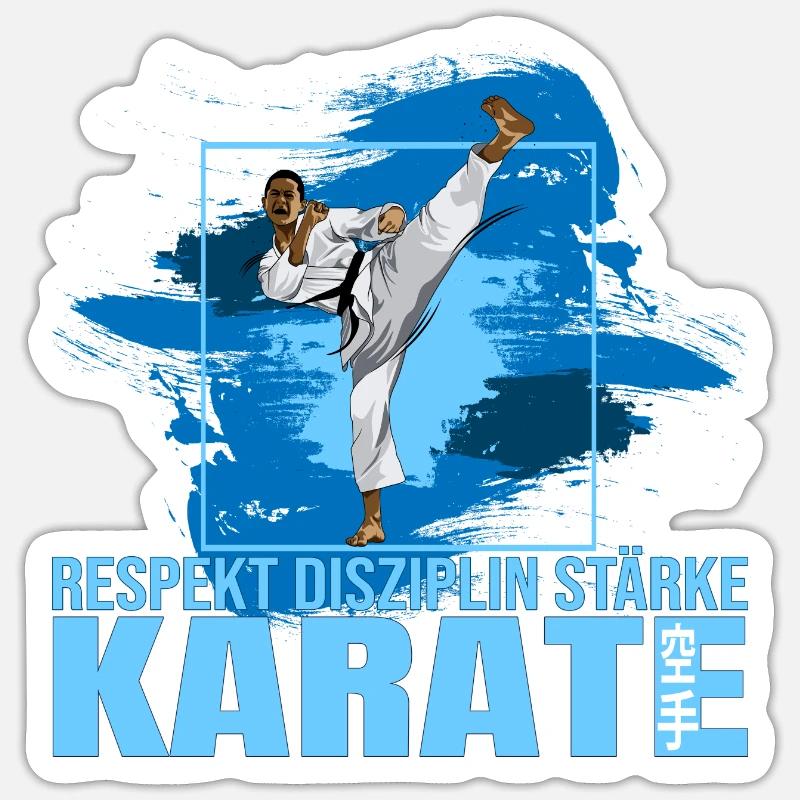 Respekt - Disziplin - Stärke - Karate - Sticker Größe S (10 x 10 cm) - Mattweiß