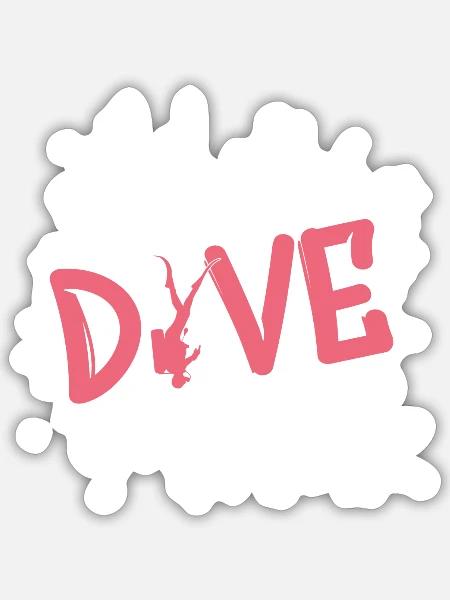 tauchen, diving, taucher, apnoe - Sticker Größe S (10 x 10 cm) - Mattweiß