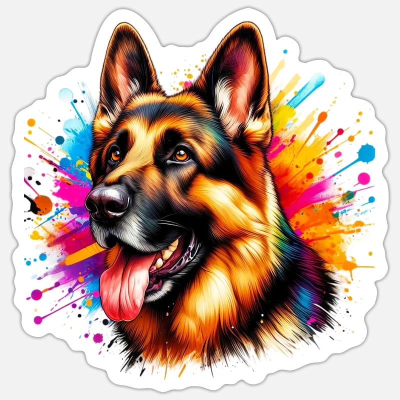 Deutscher Schäferhund Sticker Größe S (10 x 10 cm)